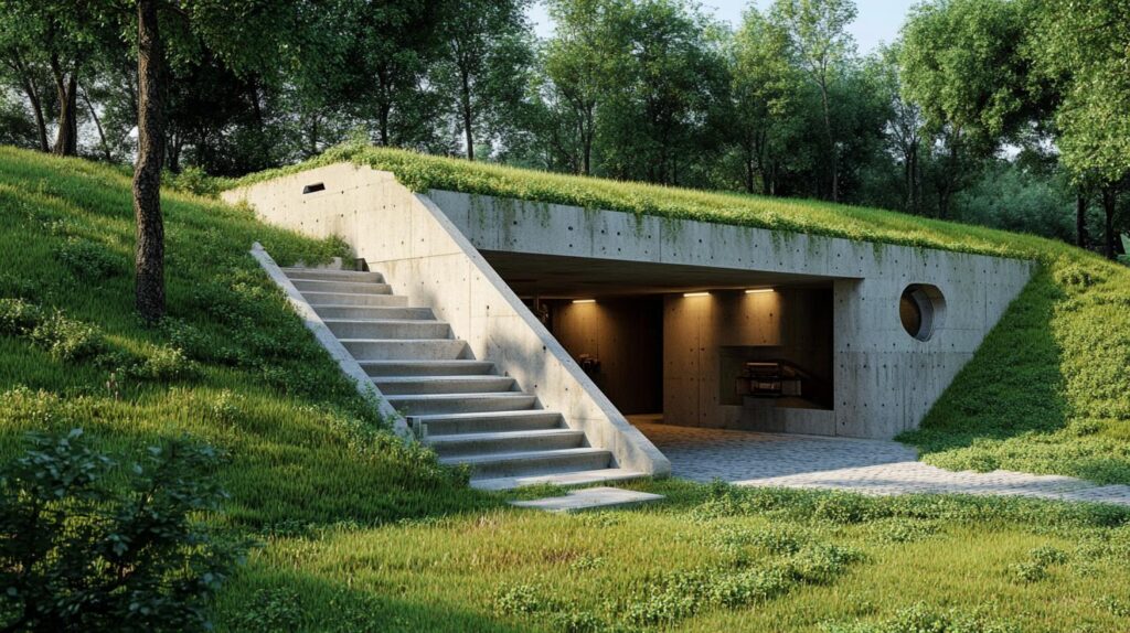 Virtuelles Fenster in einem Bunker